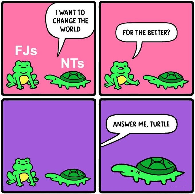 a comic strip with a turtle and a frog saying change the world for the better