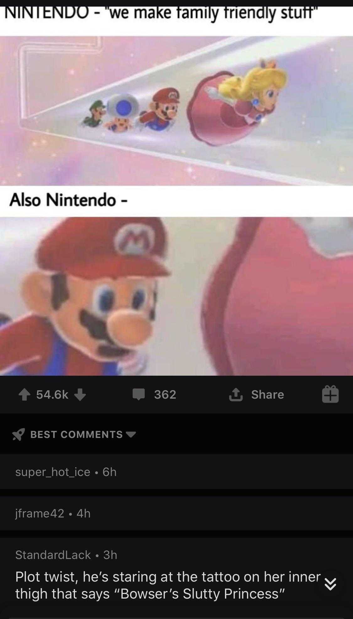 a screenshot of a video game with a picture of mario and a girl