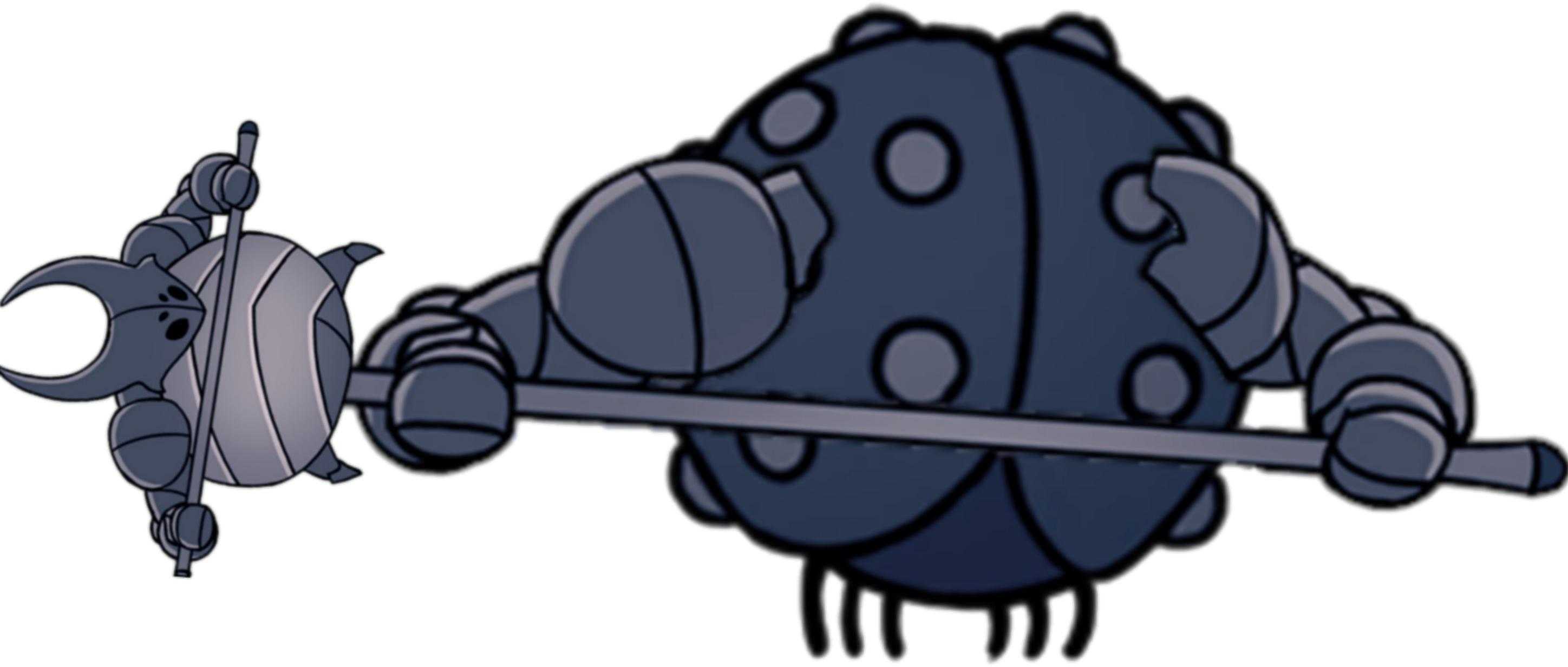 cartoon of a robot with a sword and a bug