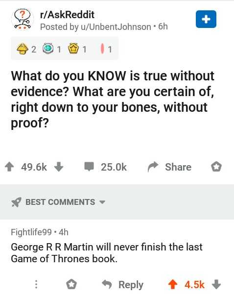 a screenshot of a tweet with a caption of a game of thrones