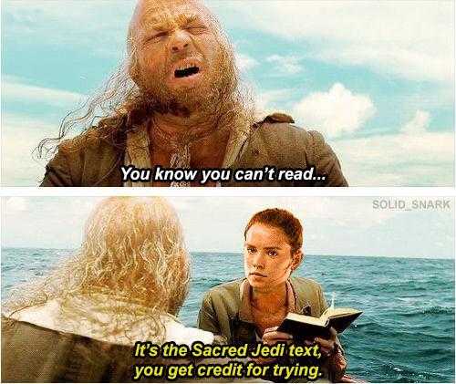 a picture taken from a movie showing a man with long hair and beards, and a woman with long hair, and a man with long beards face with long hair, and beard, both with a book, both saying, you know you know you can ' t can ' t read