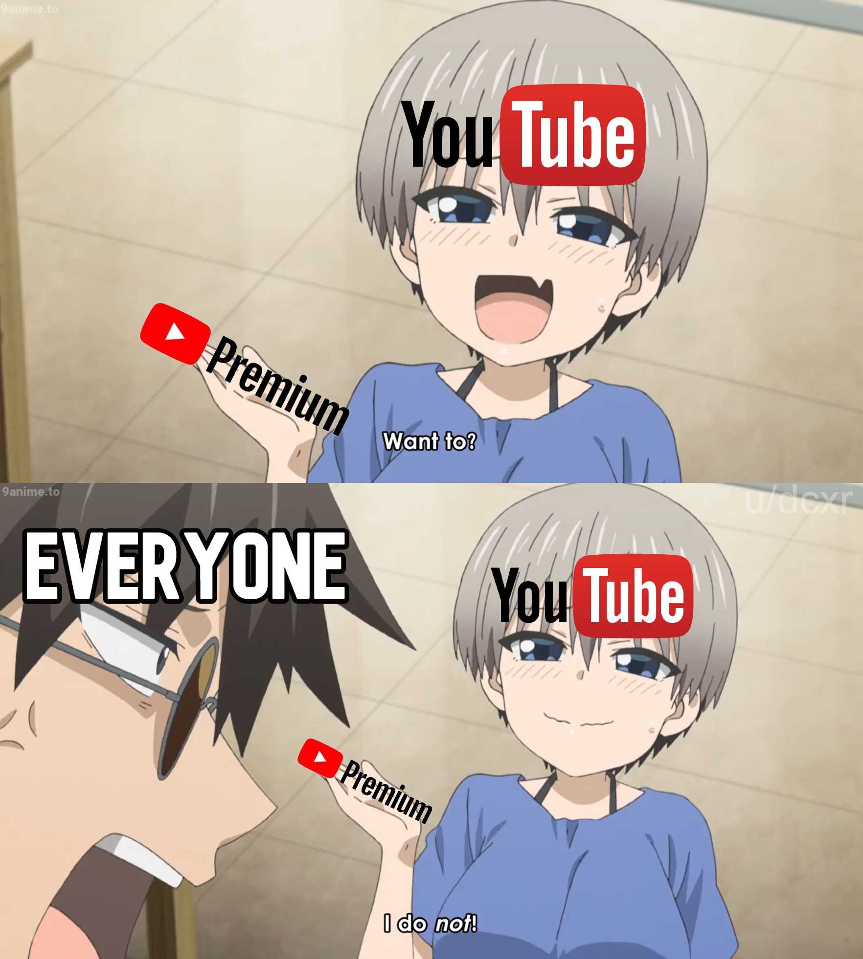 anime meme of a guy with a video camera and a video player