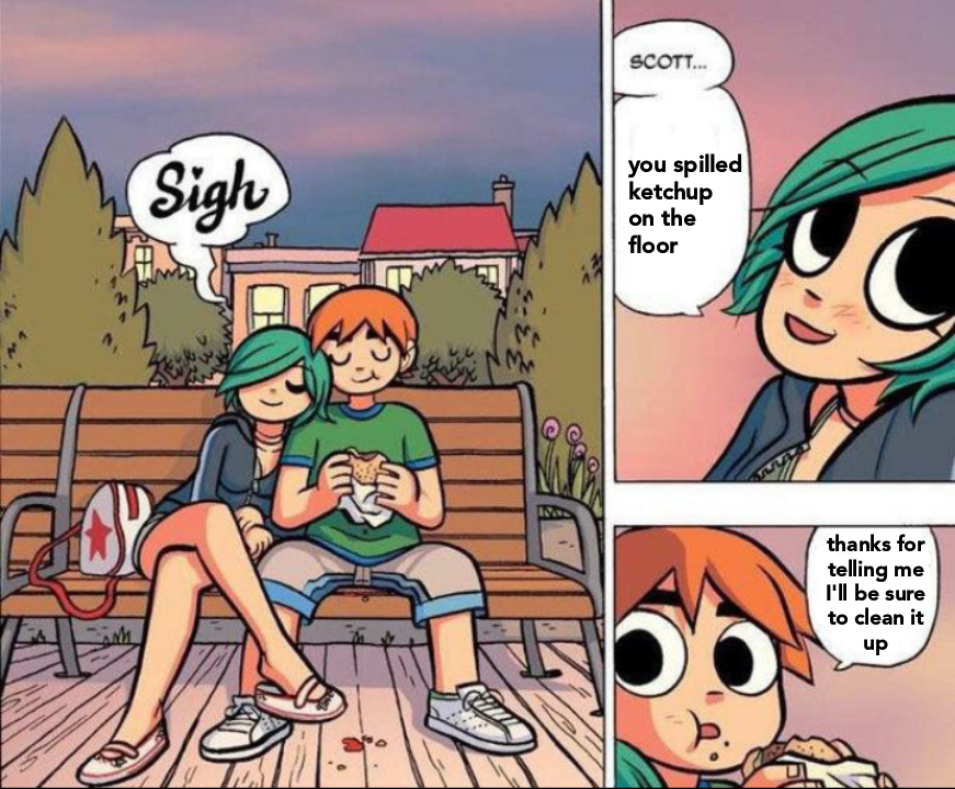 cartoon of a boy and girl sitting on a bench with a comic strip