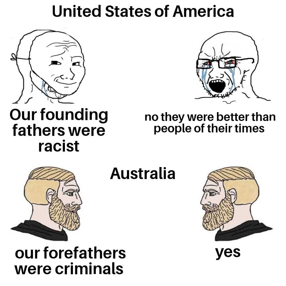 a cartoon drawing of a man with beards and a beard with the words united states of america