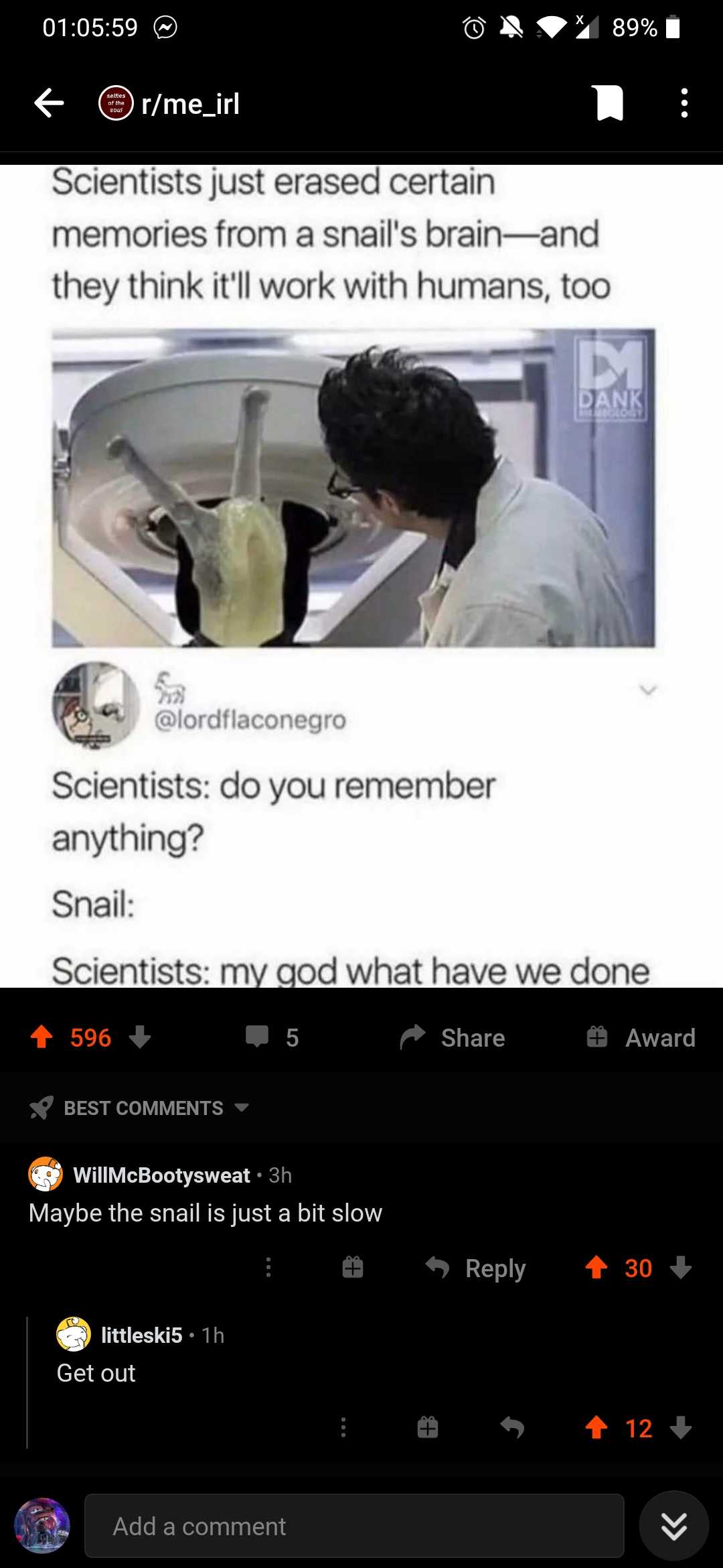 a close up of a person in a lab with a banana