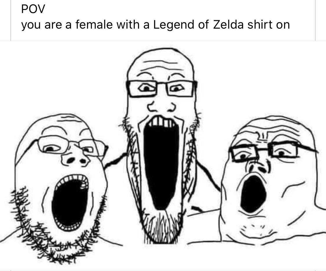 a cartoon drawing of three men with a beard and glasses