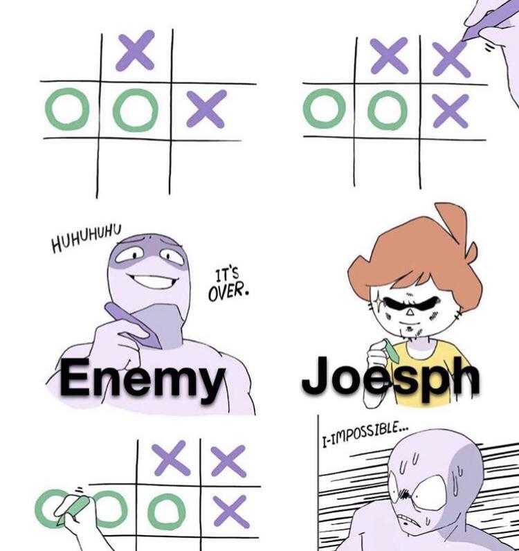 a cartoon picture of a bunch of people playing tic tac toe