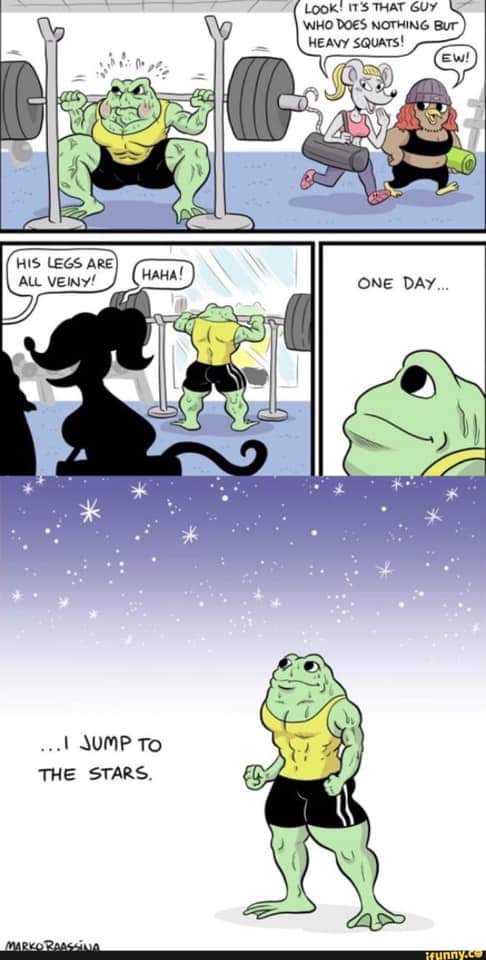 a comic strip with a cartoon of a frog and a froggy