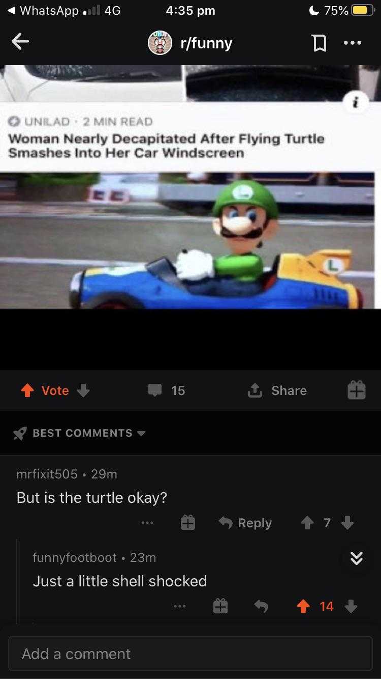 a screenshot of a video game with a video of a mario kart