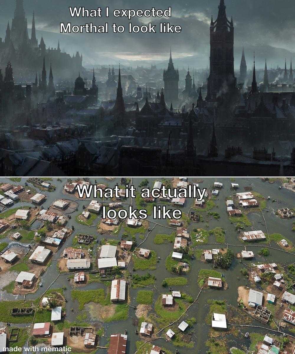 a picture taken from a plane shows a city with a flooded area and a picture of a town with a church in the background