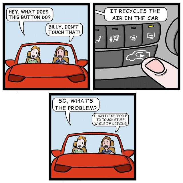 a cartoon of a car with a woman driving in the front seat