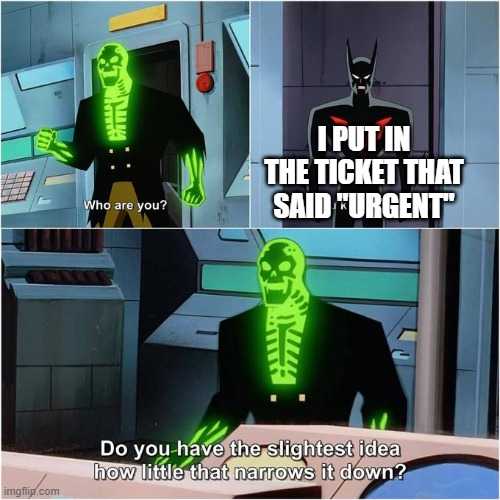 batman the animated movie meme with a green glow on his face