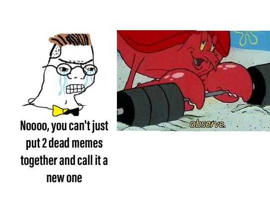 cartoon of a man with a red hair and glasses next to a picture of a red octopus