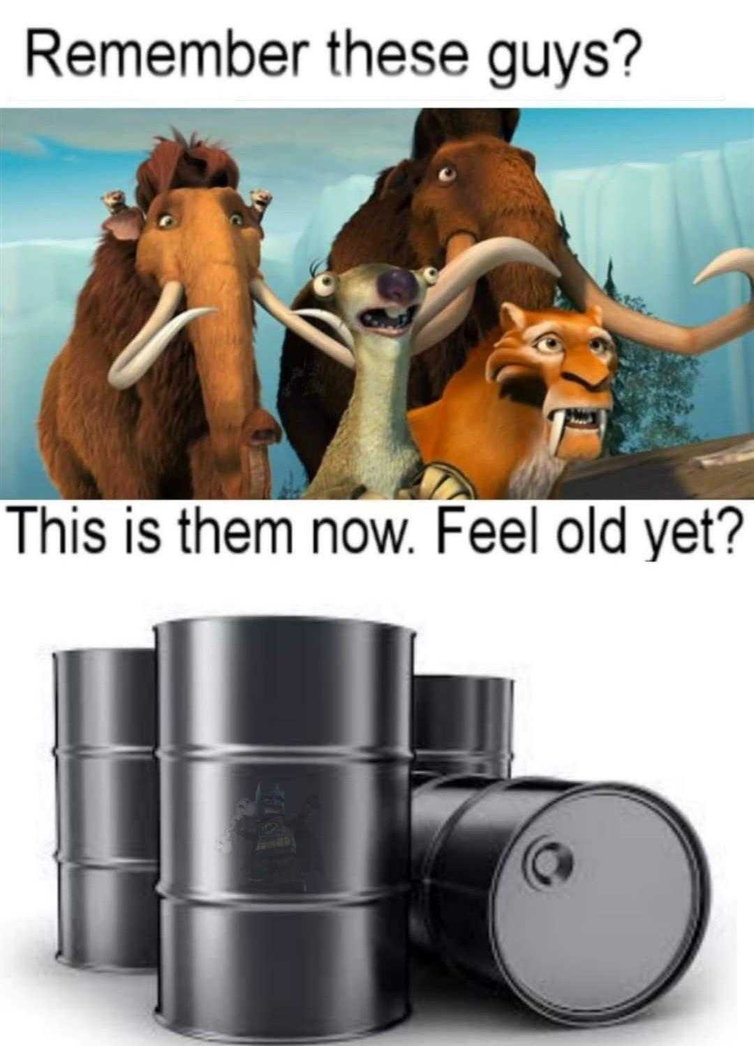 a picture of a couple of barrels with some animals on them