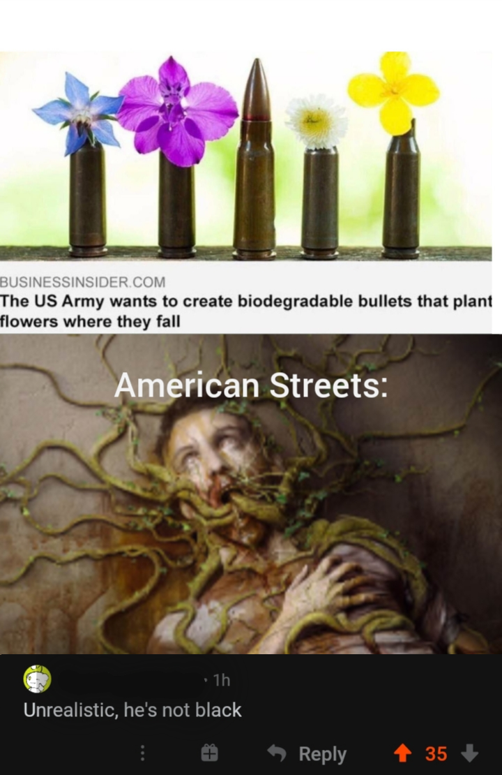 a picture of a bunch of bullet heads with flowers in them