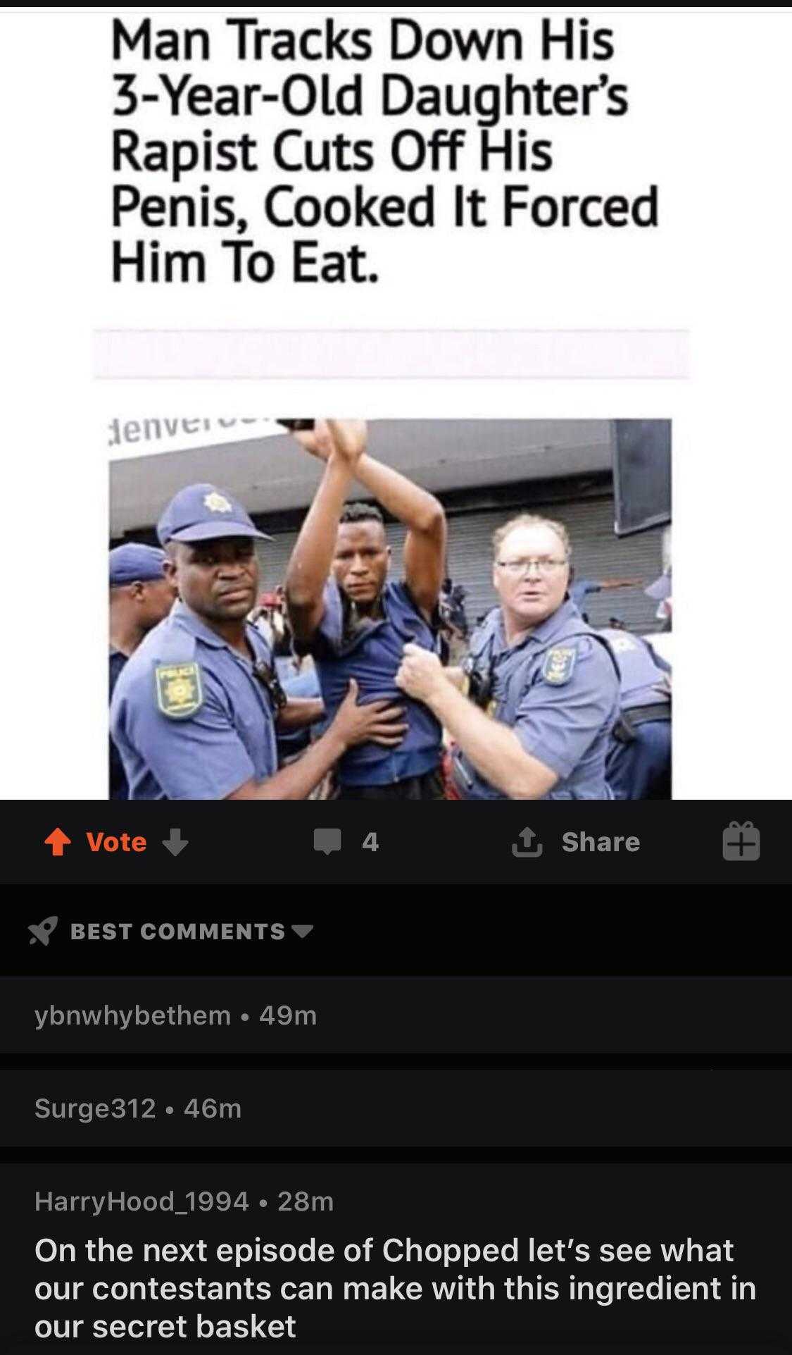 a screenshot of a man in a police uniform holding a baseball bat