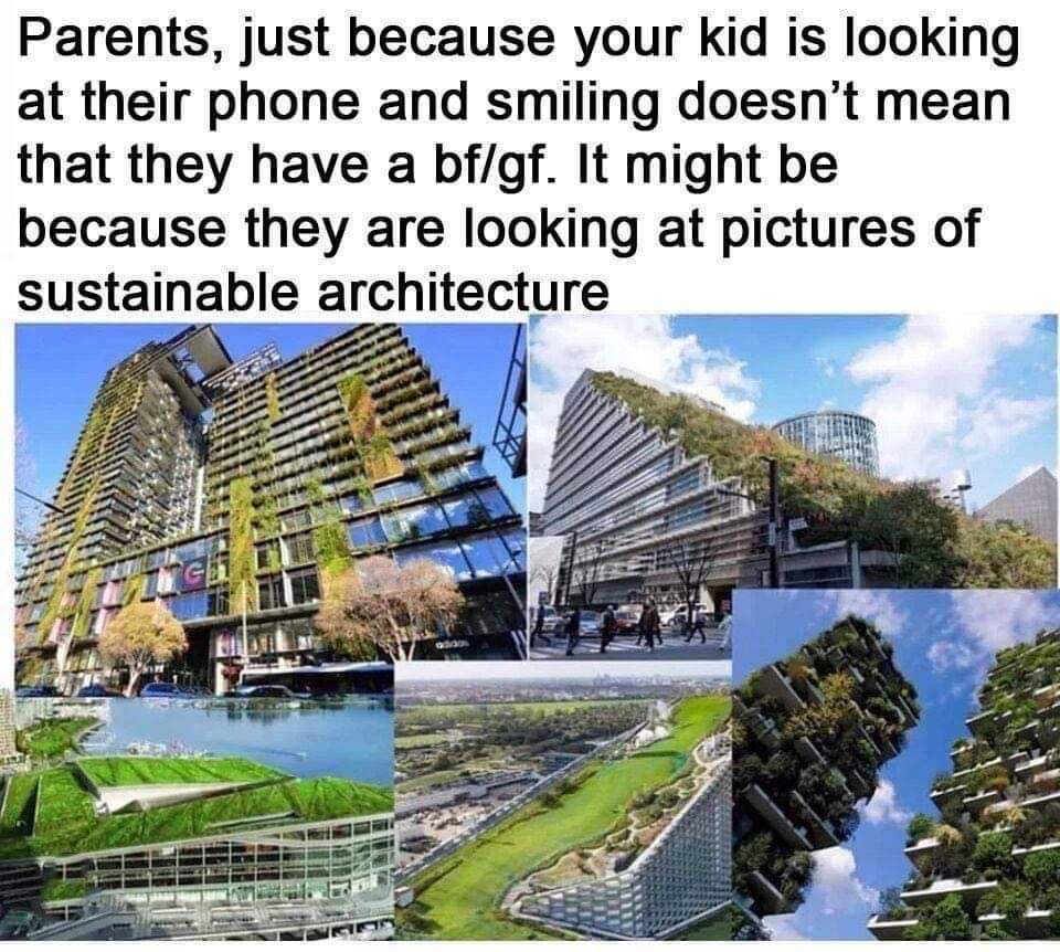 a picture that has a bunch of pictures of buildings and trees