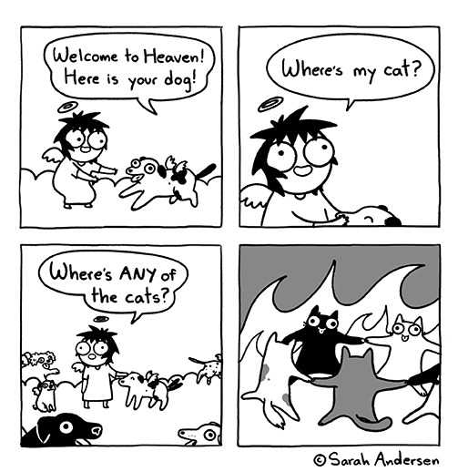 a cartoon of a comic strip with a cat and a dog