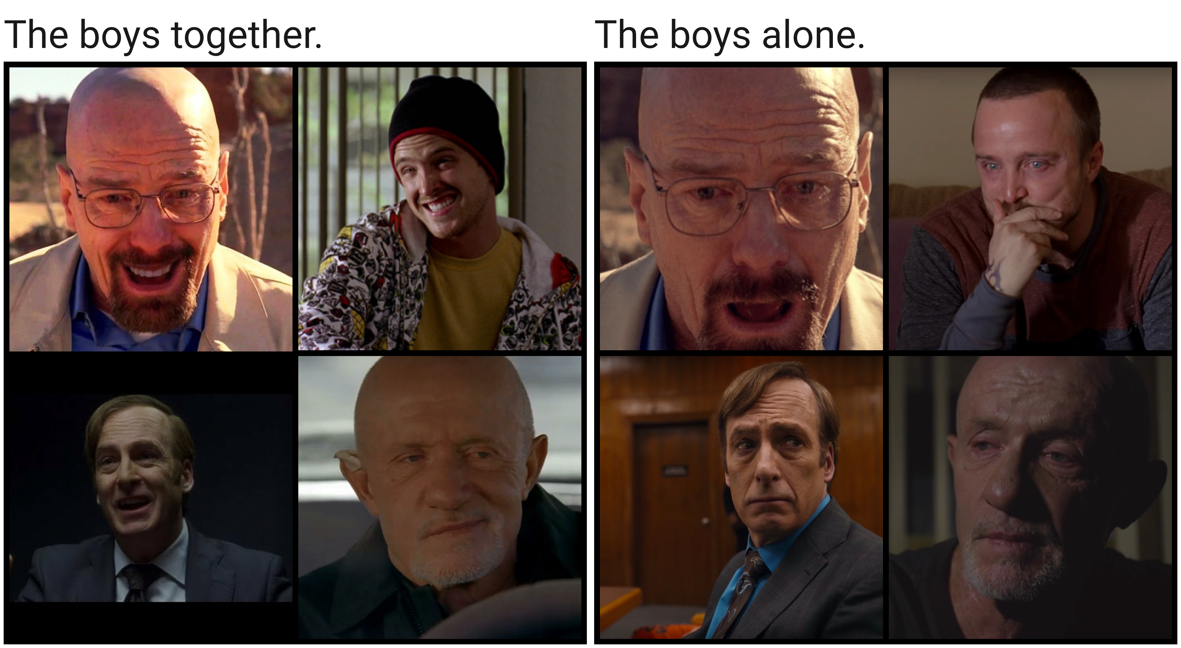 image of a collage of the faces of the characters in breaking bad guys