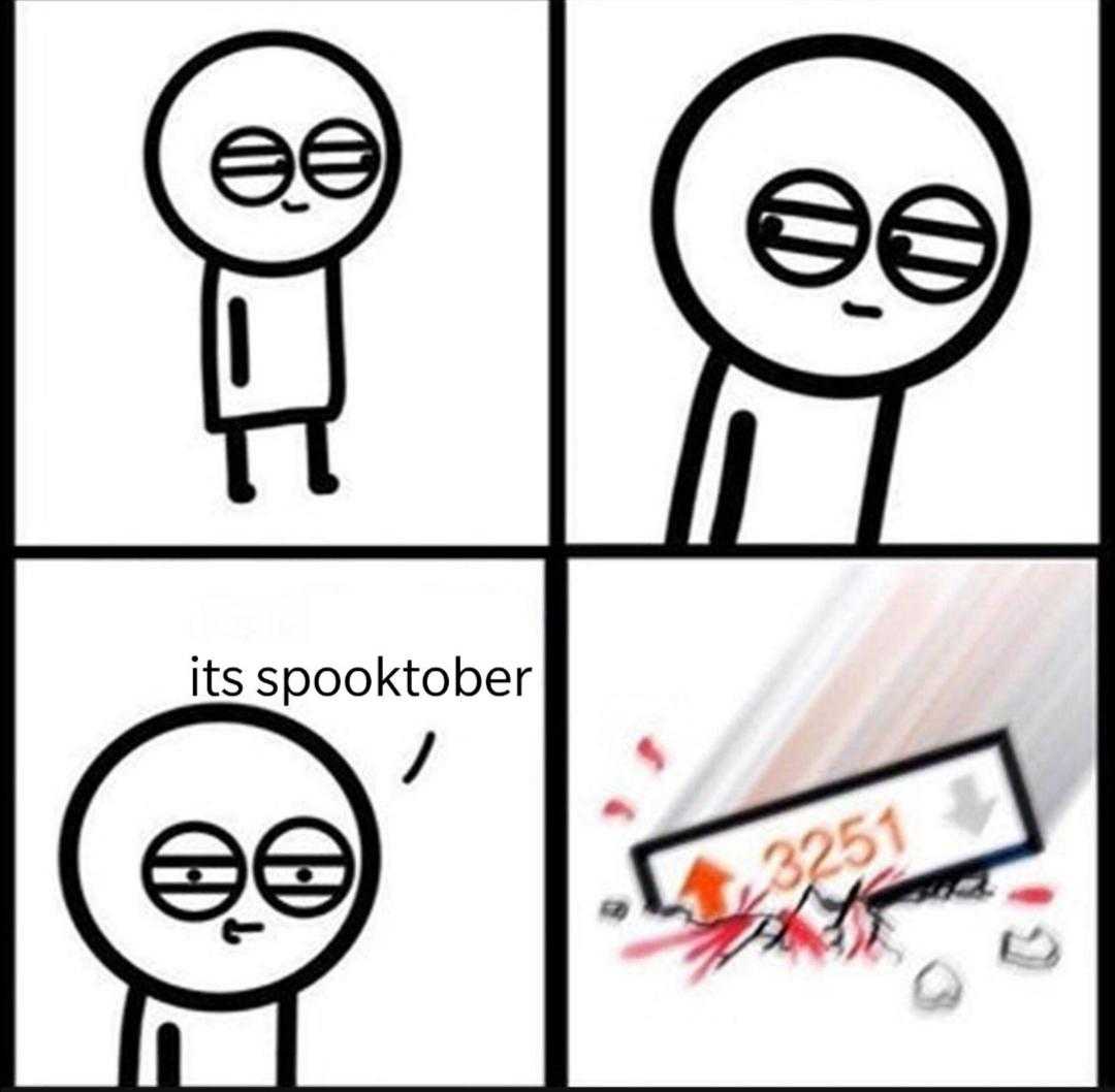 a cartoon picture of a man with glasses and a sign that says it ' s spookborr