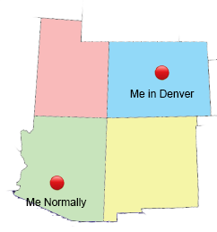 a map of the state of me in denver, colorado