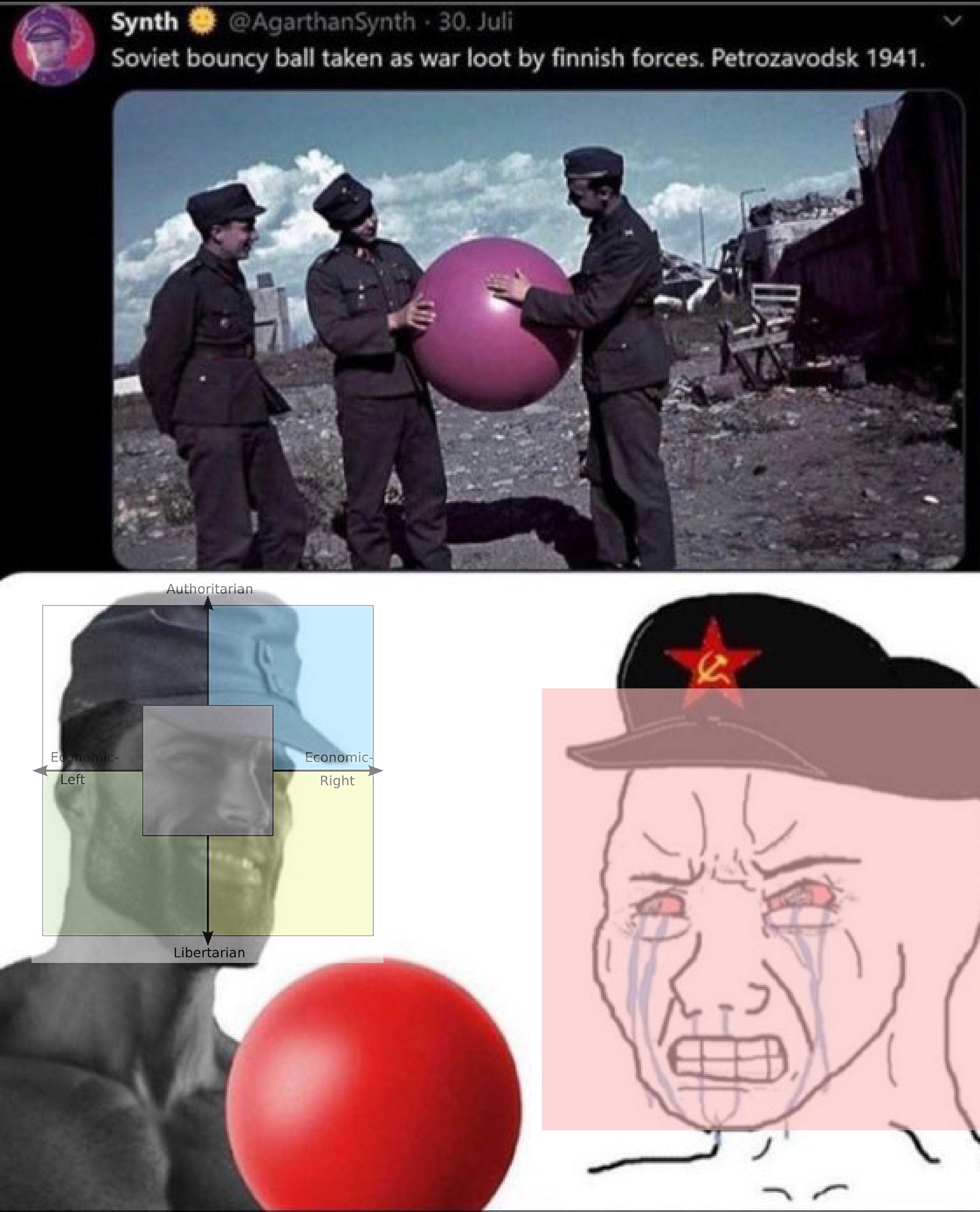 a picture taken from a social media post of a man in a military uniform holding a red balloon