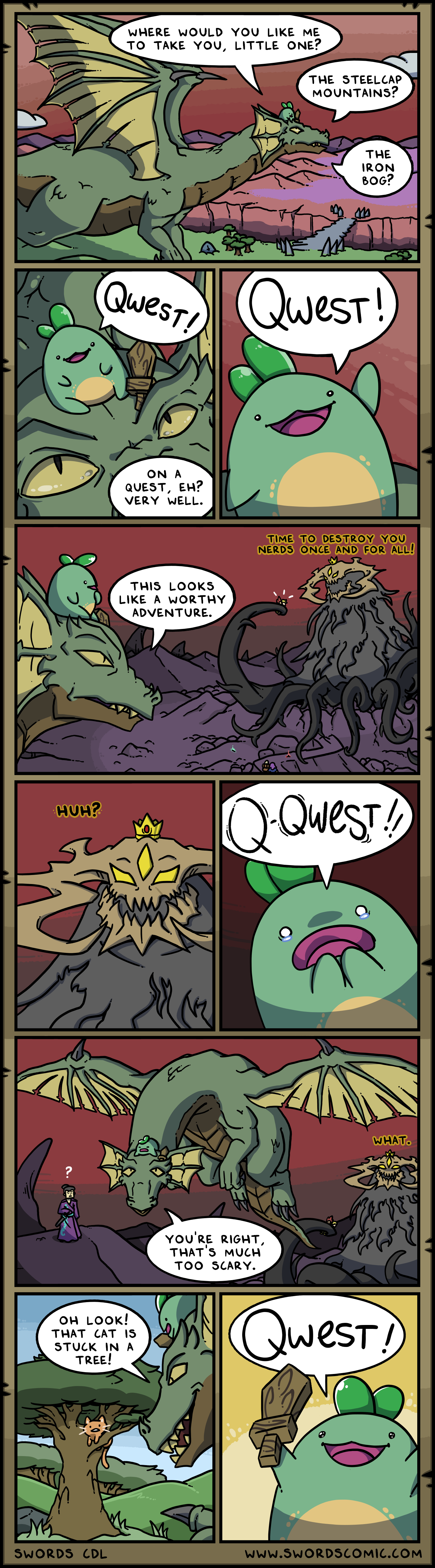 a comic strip with a cartoon of a dragon and a dragon