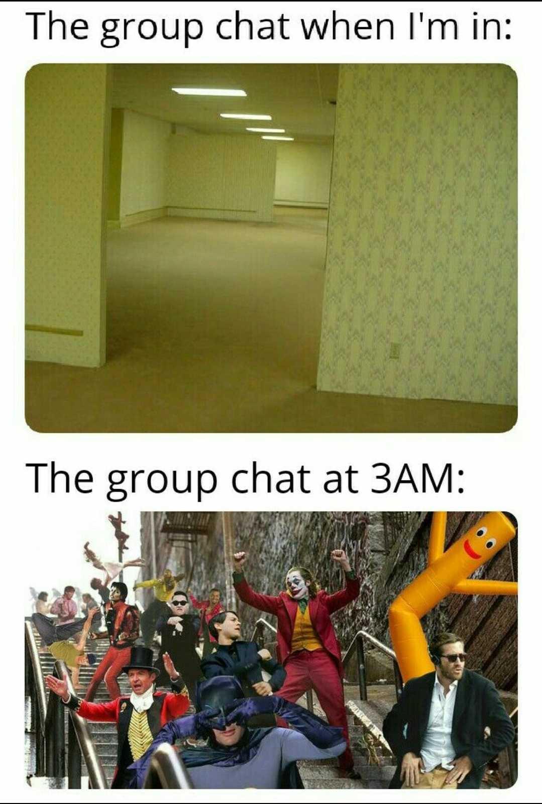 there are two pictures of a group of people in a room