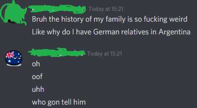 a screenshot of a text message from a man who is about to be a german