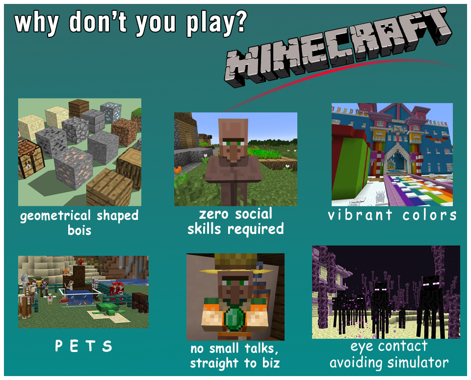 there are four different types of minecrafts in this picture