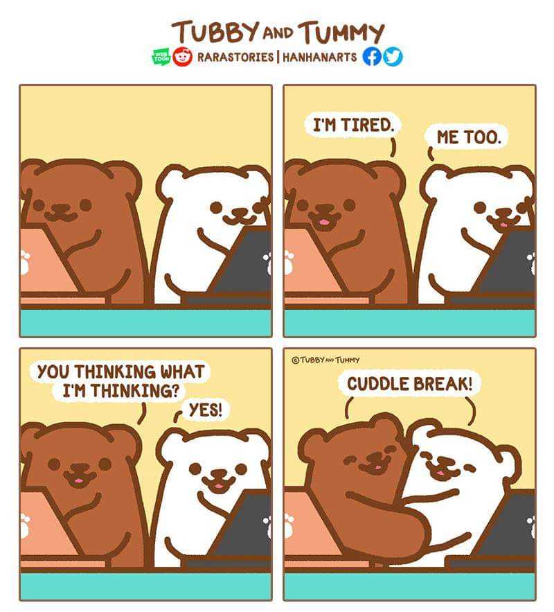 a cartoon of a couple of bears hugging each other