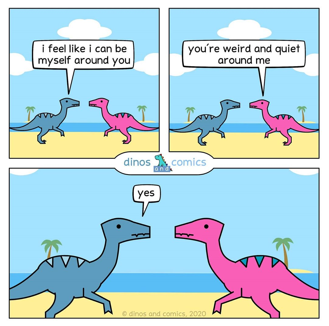 a cartoon of a dinosaur and a dinosaur walking on the beach