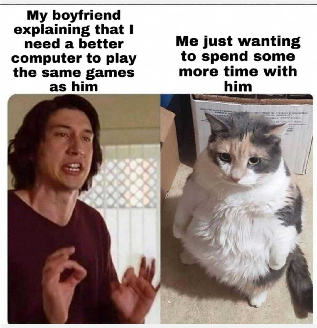 cat sitting on the floor next to a man who is playing a game