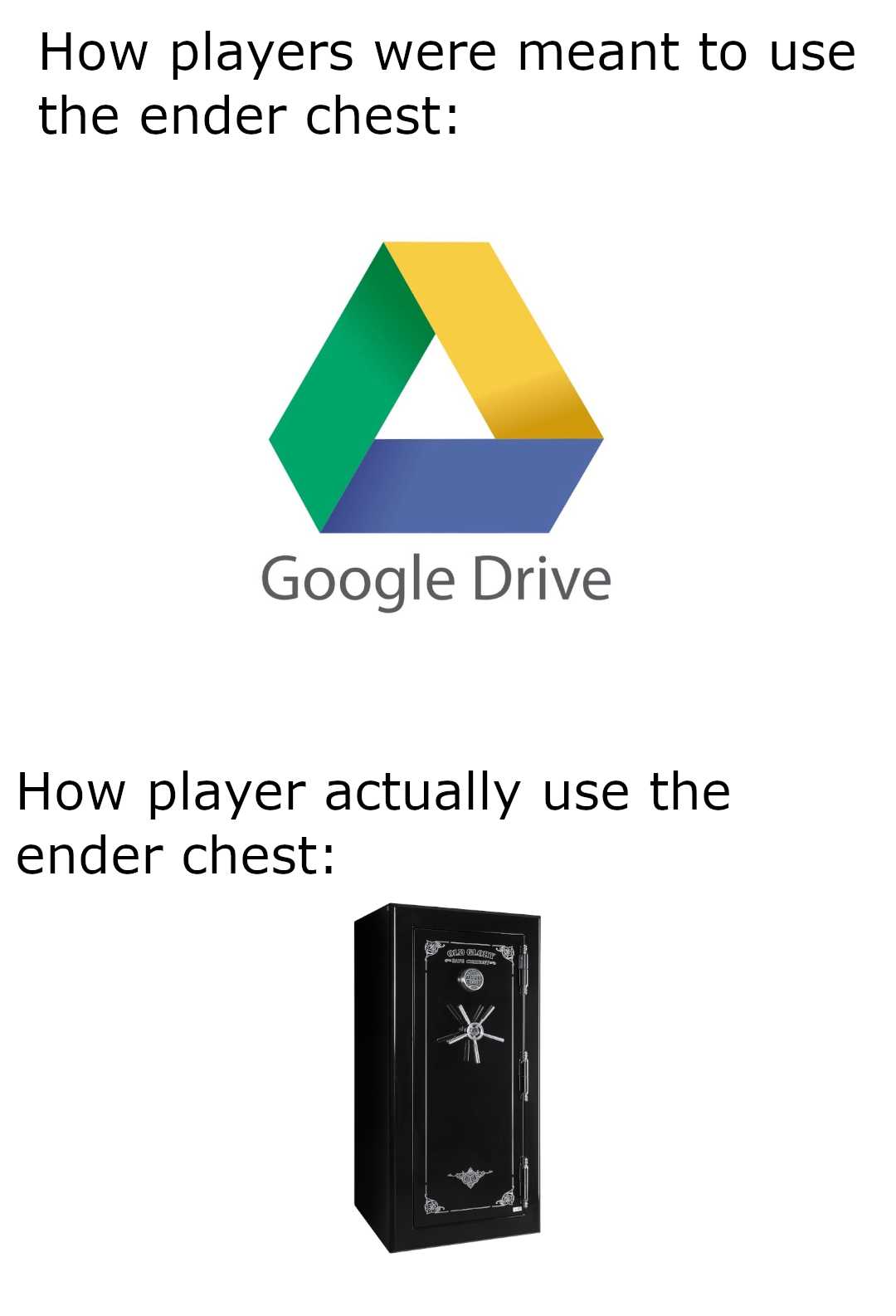 a picture of a picture of a safe box and a google drive