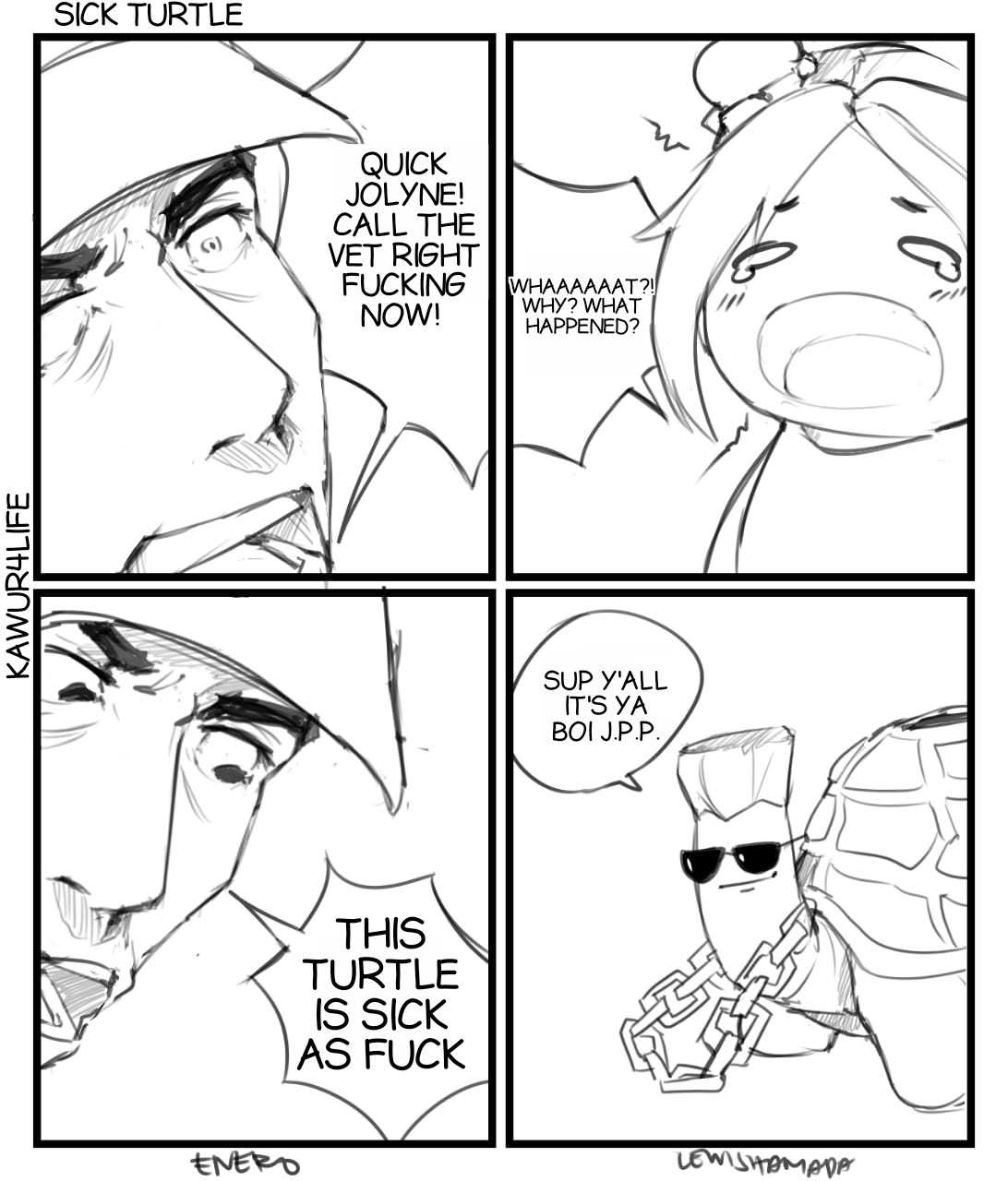 a comic strip with a comic strip about a man in a hat and sunglasses