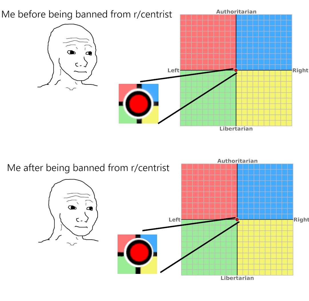 a cartoon drawing of a man with a red dot on his face