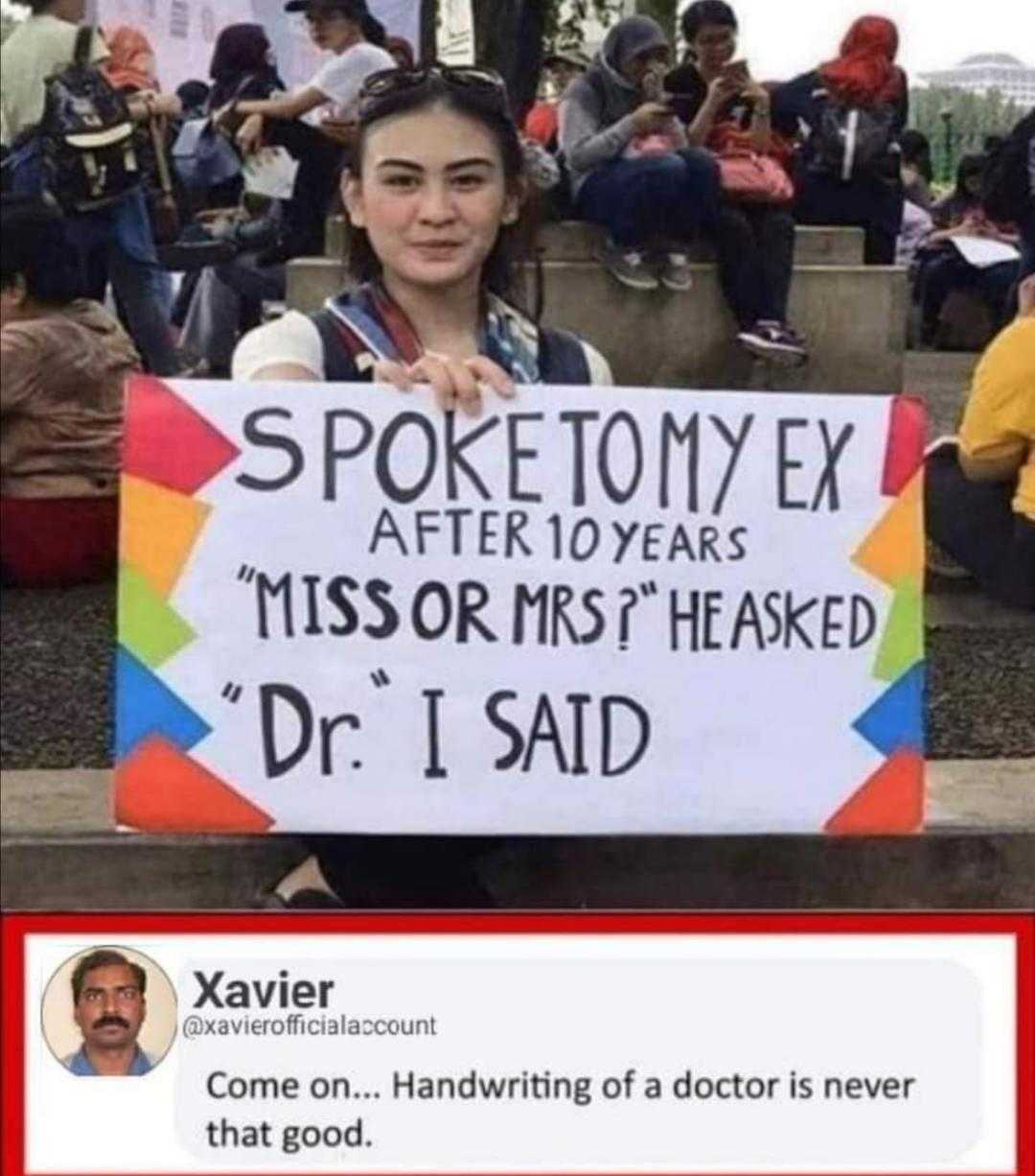 a woman holding a sign that says, i ' m not going to the doctor