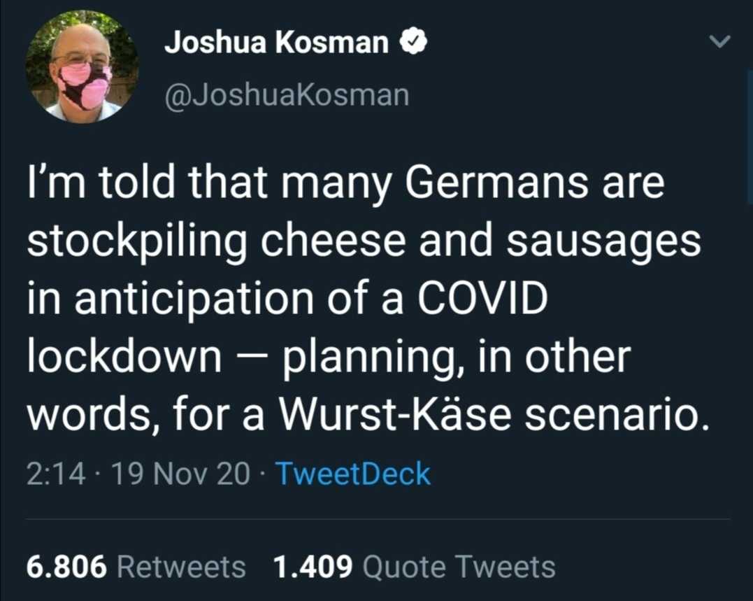 a tweet message from joshua kosmaan on the twitter account