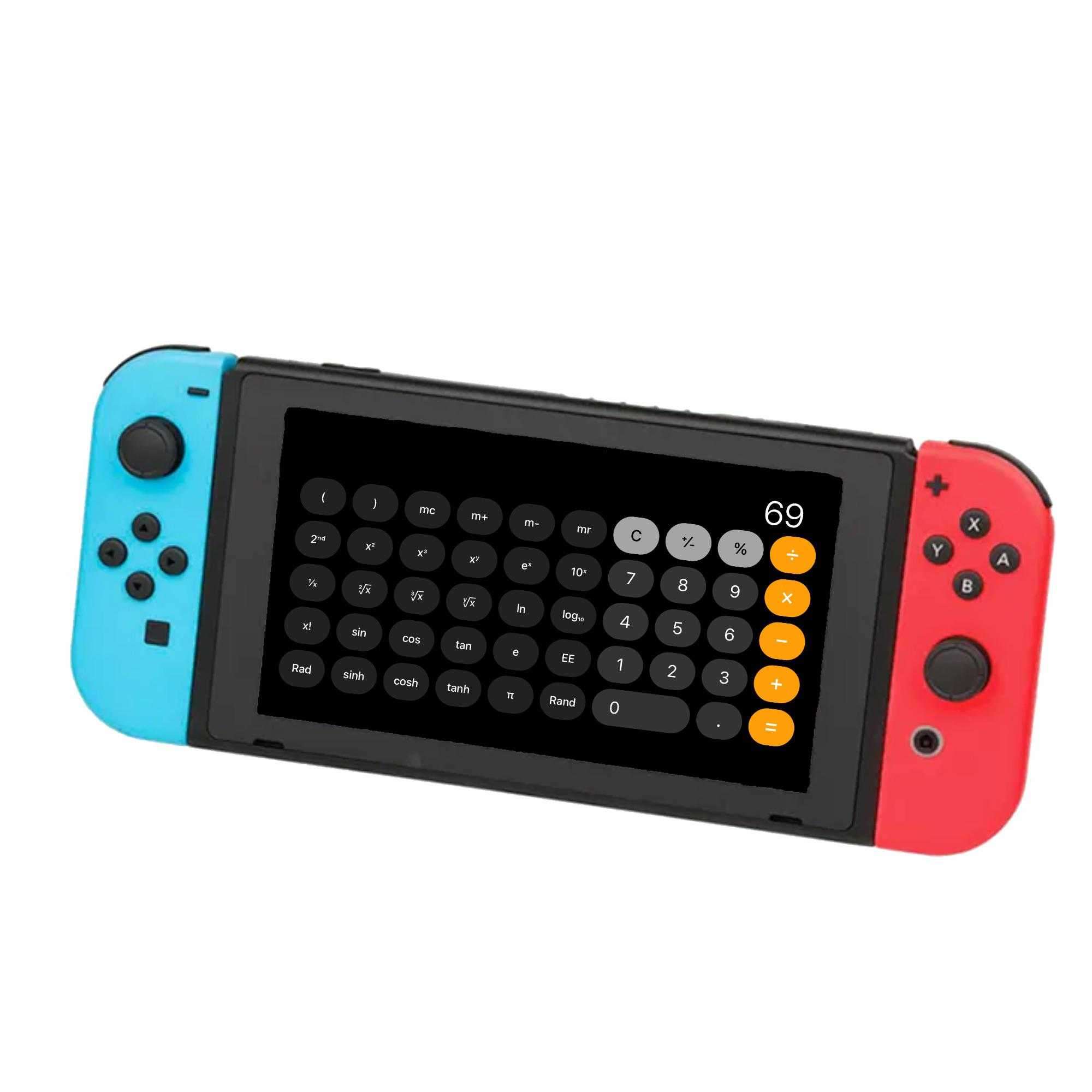 there is a nintendo wii controller with a calculator on it