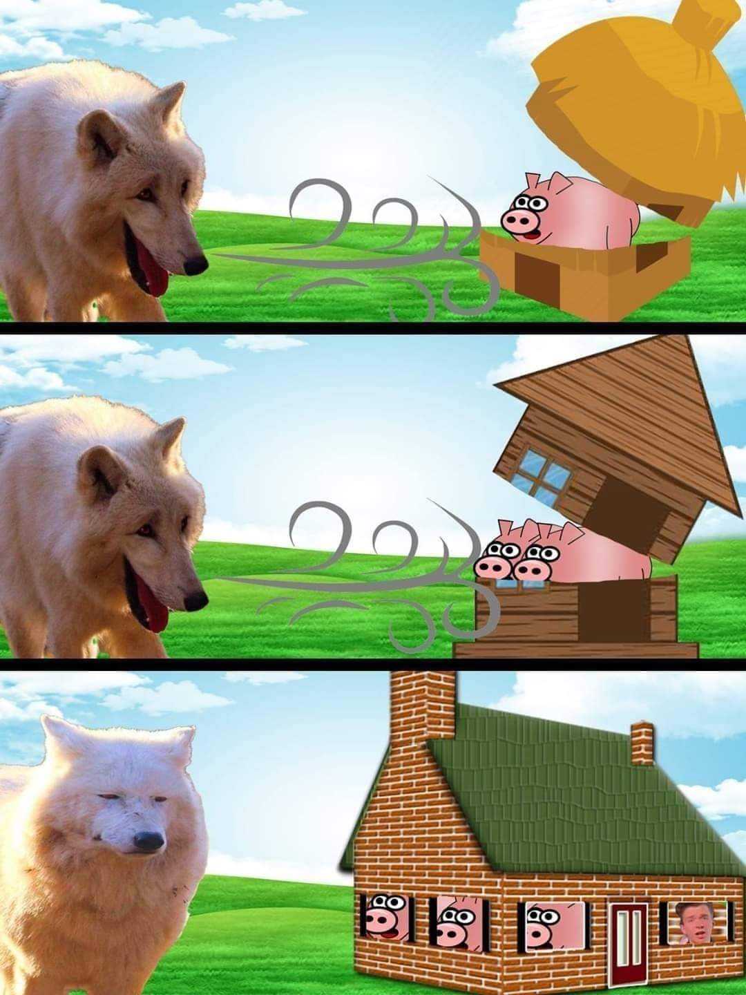 a close up of a cartoon of a dog and a pig