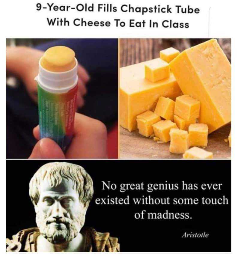 there are three pictures of a man with a stick of cheese