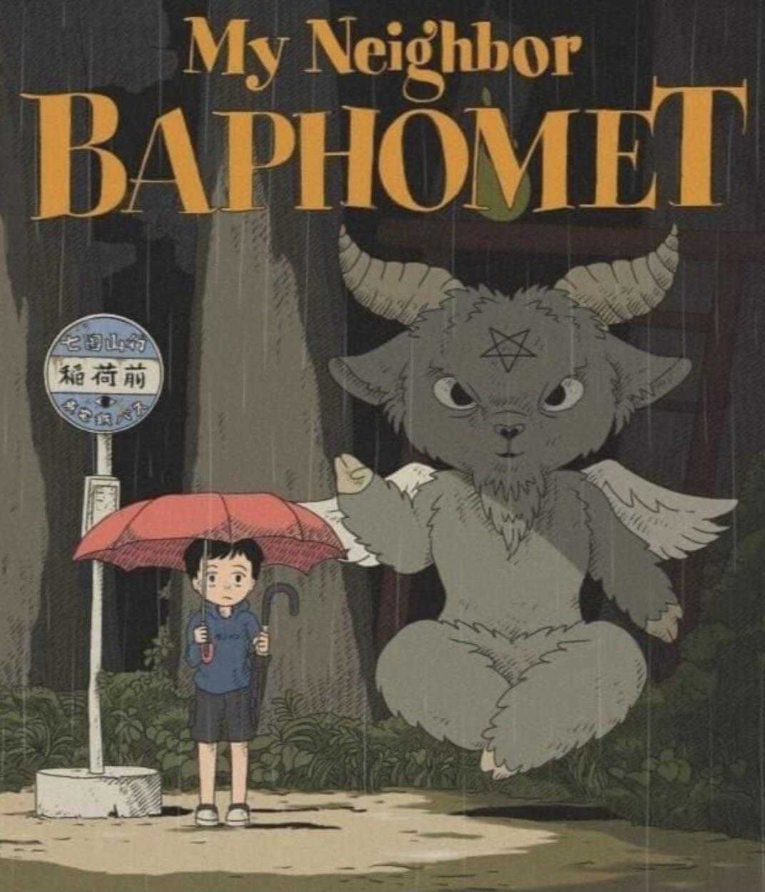 anime book cover of a boy holding an umbrella and a goat