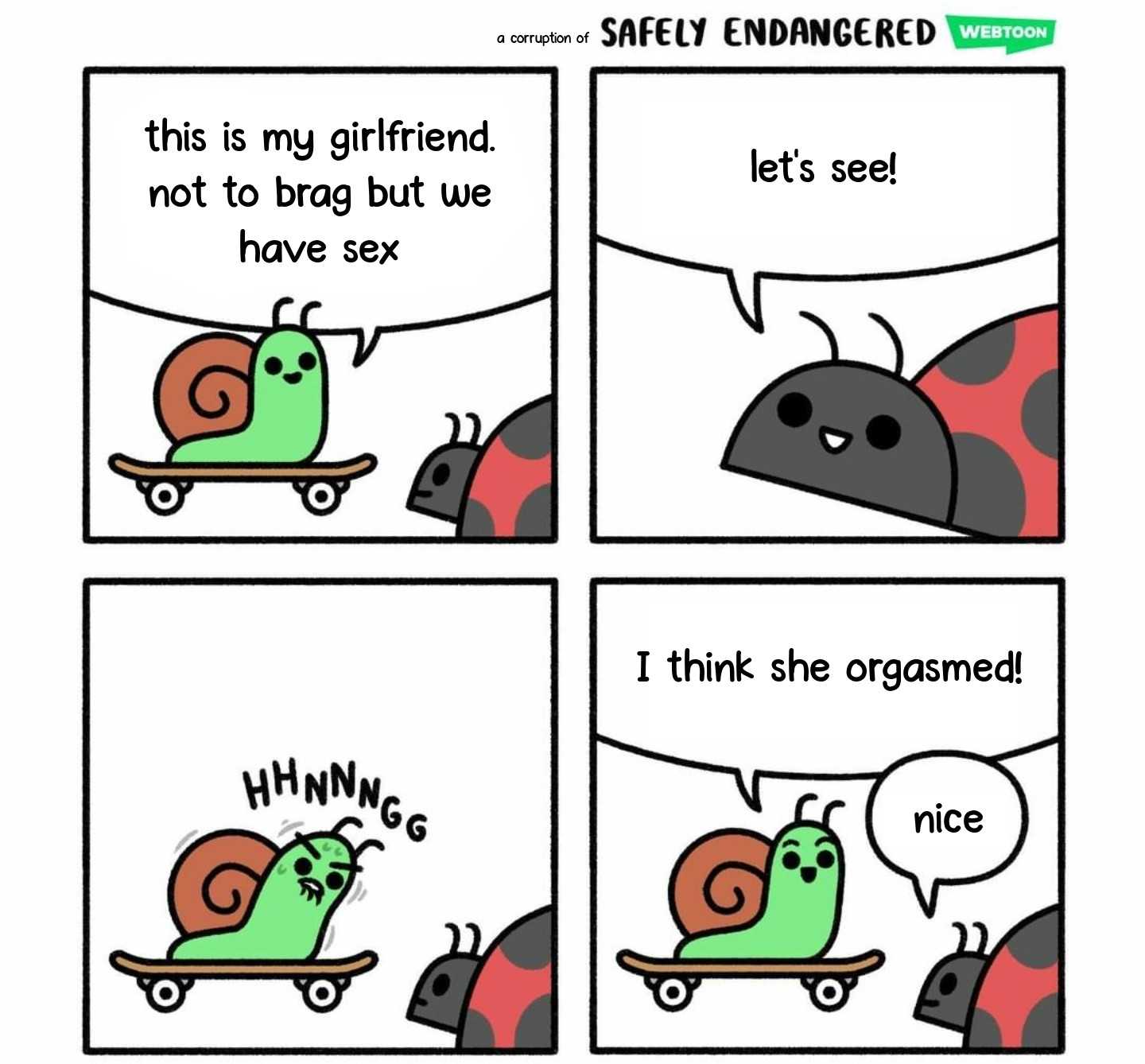 a cartoon of a ladybug riding a skateboard with a caption saying, ' this is my