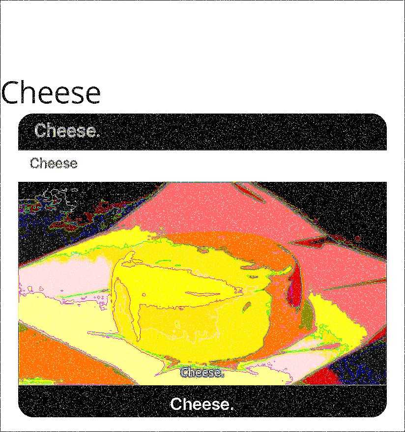 there is a picture of a cheese on a plate with a caption