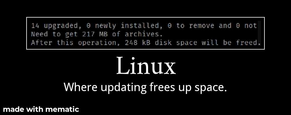 linux - where updating files up space