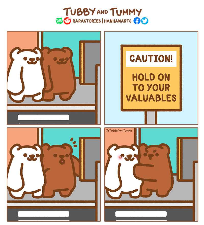 a cartoon of a couple of bears hugging each other