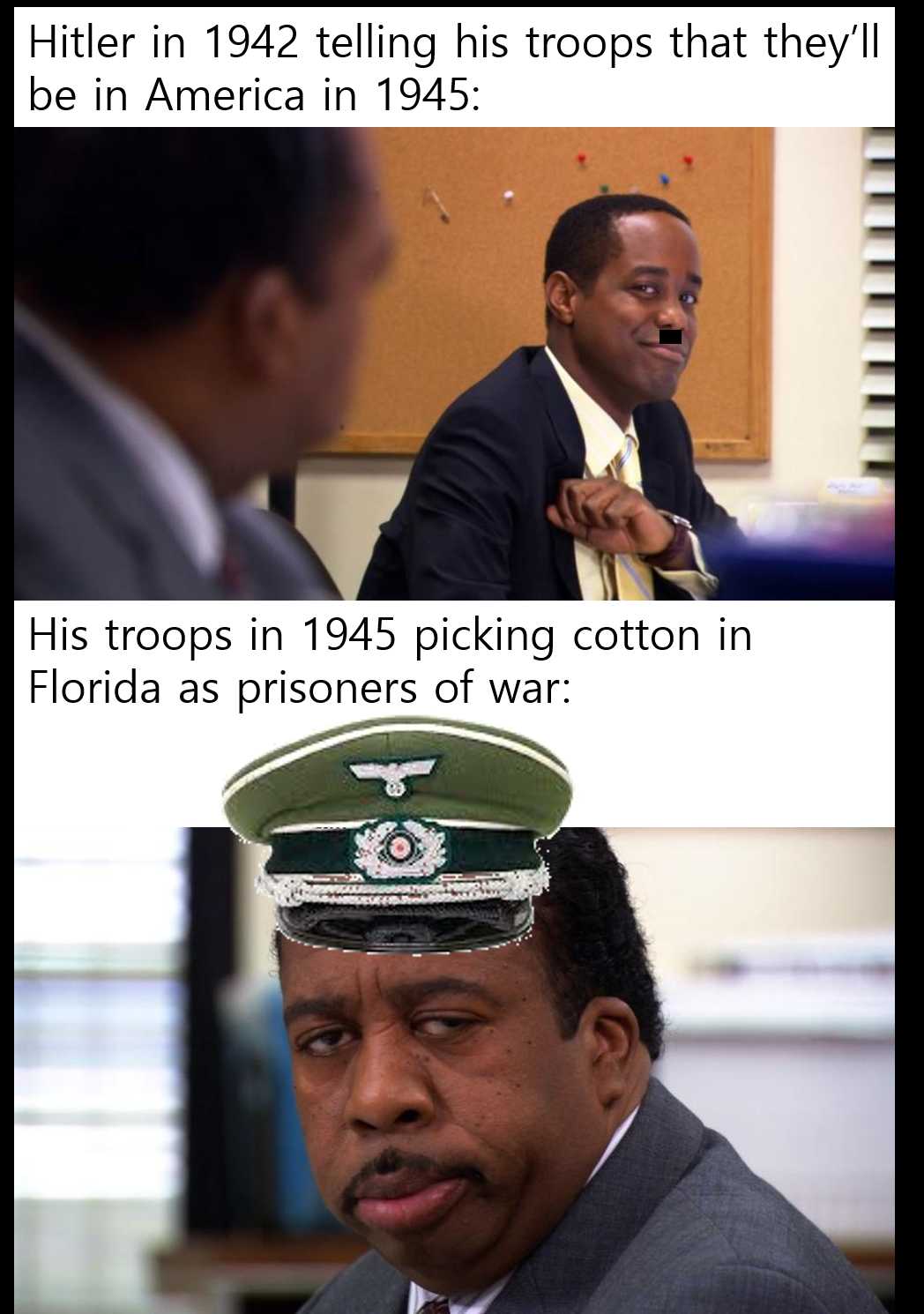 there are two pictures of a man in a military uniform