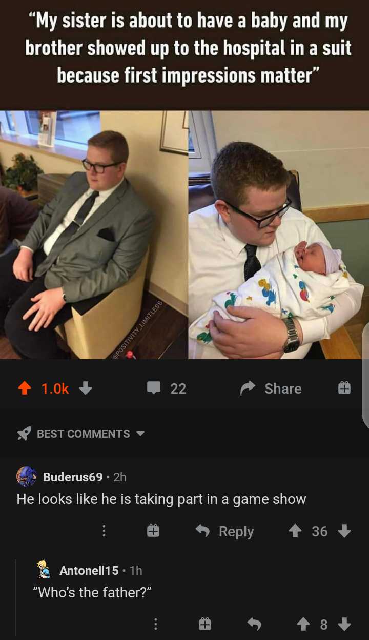 there are two pictures of a man holding a baby and a woman holding a baby