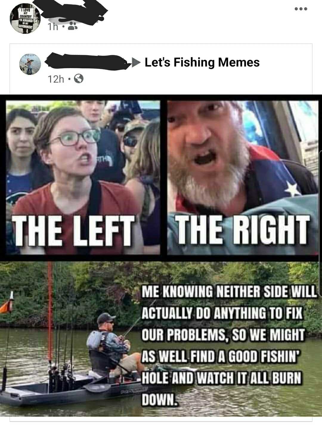 a picture taken from a facebook account of a man fishing