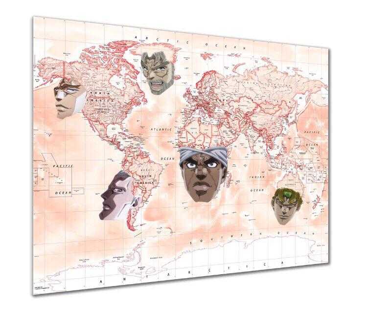 a close up of a map with a bunch of different faces on it